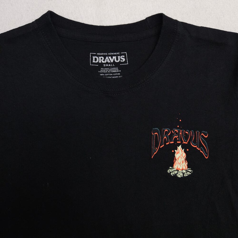 Dravus Casual Crew Neck Short Sleeve Graphic T Shirt Mens Size Small S Black